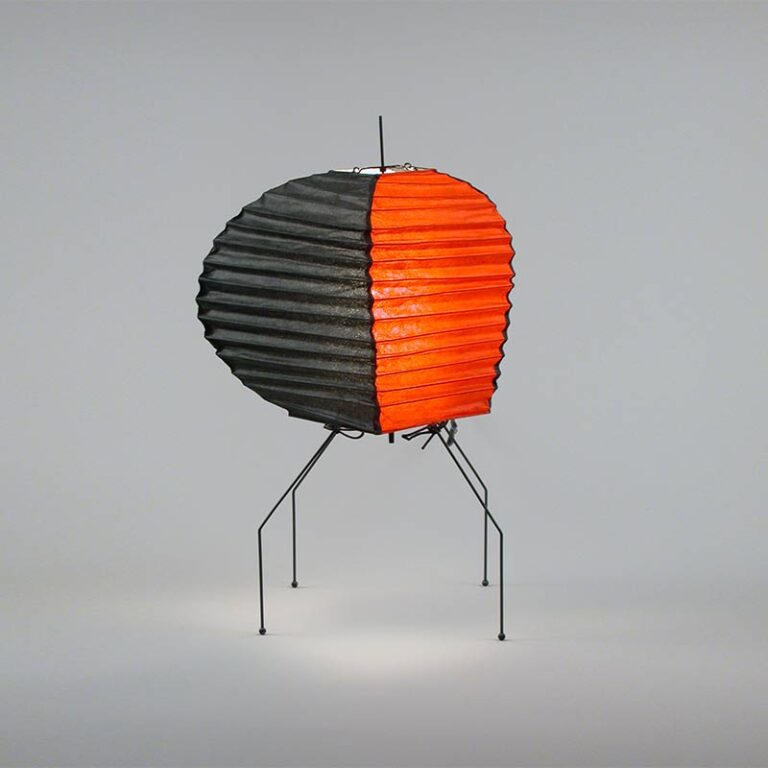 Lampe à poser Akari UF1-O en papier washi coloré, design Isamu Noguchi