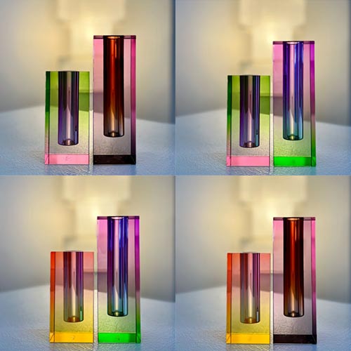 Vases soliflores multicolores Rainbow Sentou Edition