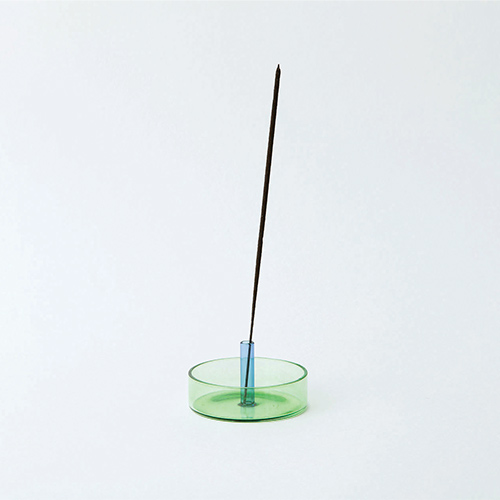 Porte-encens design en verre coloré